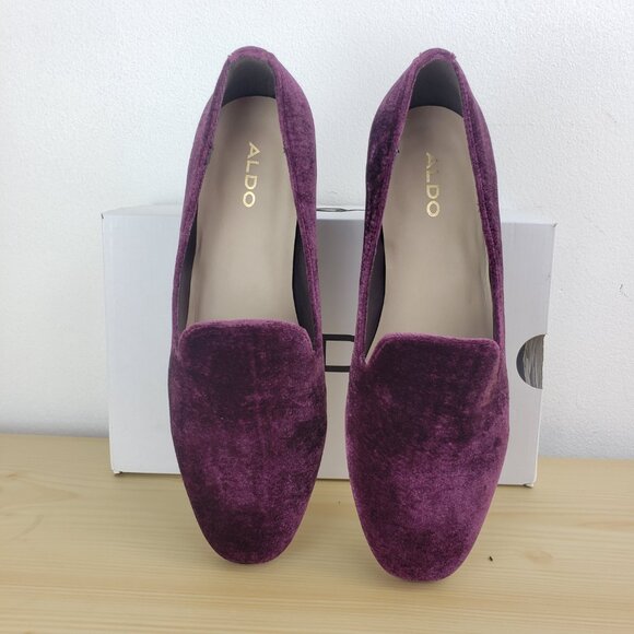 NEW ALDO CASUAL LOAFER Size 7, Women' Heels shoes, Burgundy color - Picture 2 of 13